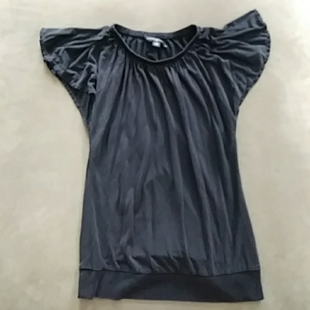 Black Butterfly-sleeve blouse